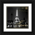thumbnail image 1 of Carrigan, Kate 26x26 Black Ornate Wood Framed with Double Matting Museum Art Print Titled - Paris At Night, 1 of 4