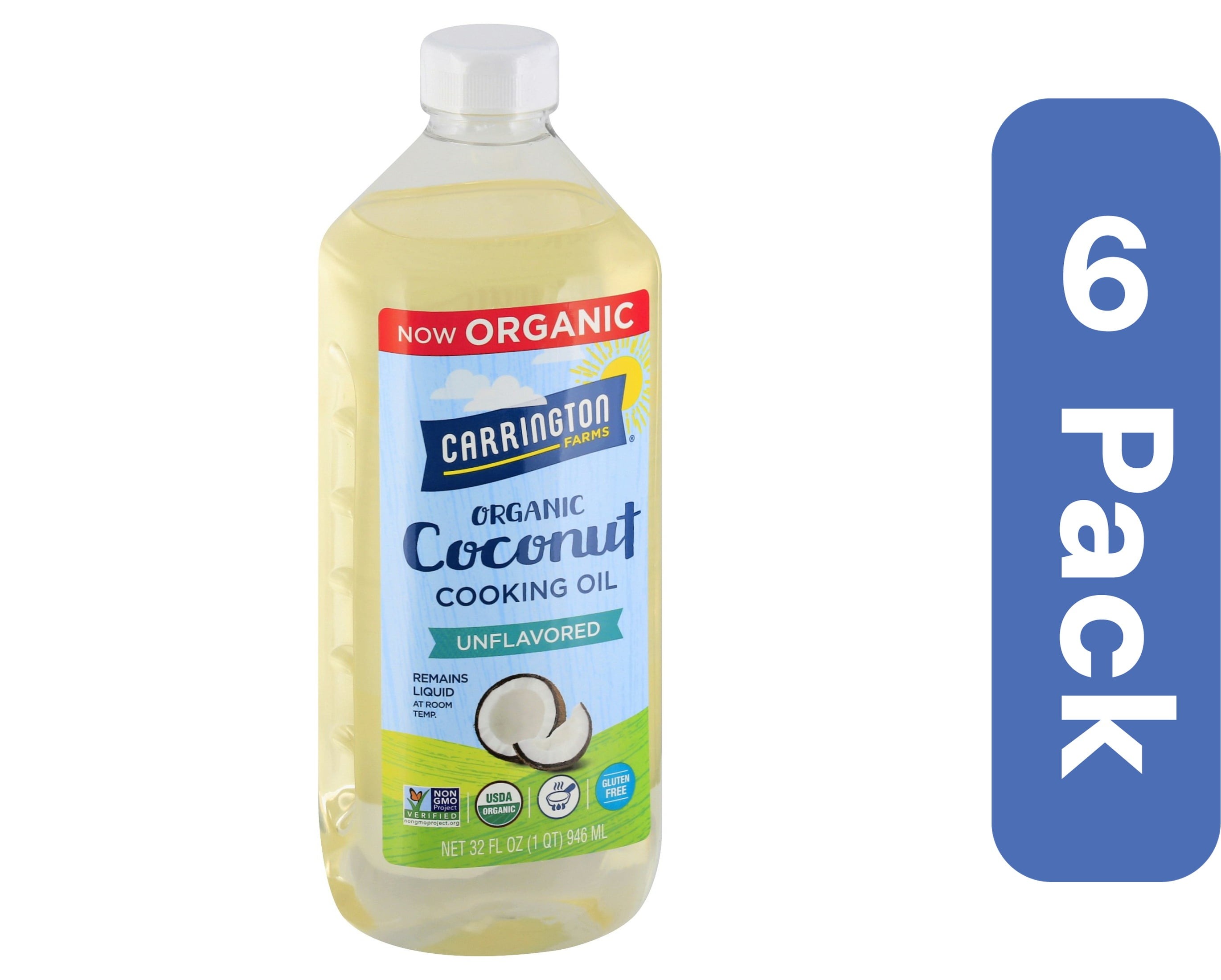 Carrington Farms Coconut Oil 32 fl oz (Pack of 6) - Walmart.com