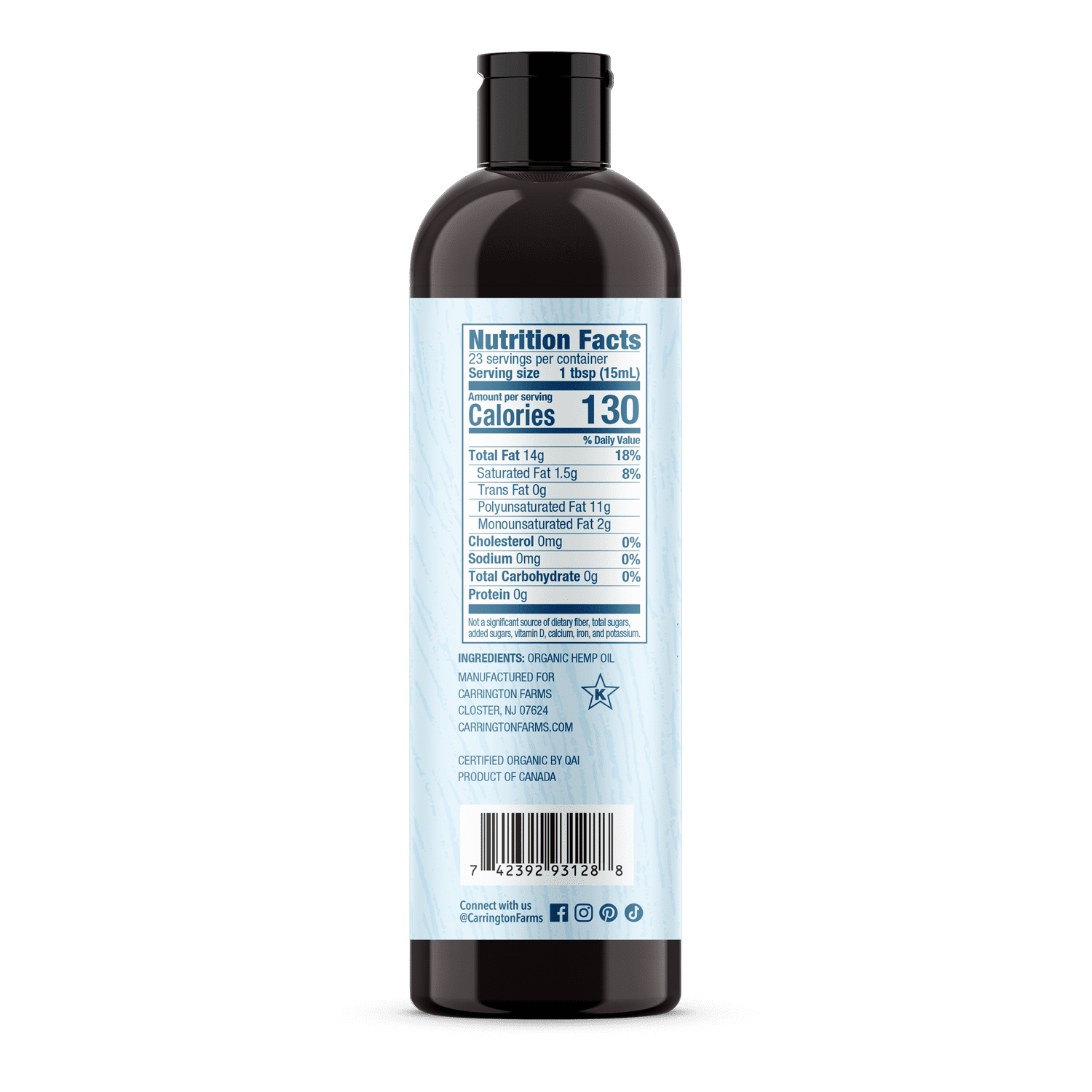 Carrington Farms Hemp Oil, 12 fl oz