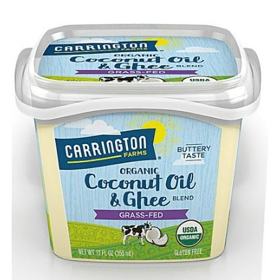 Carrington Farms Organic Coconut Oil & Ghee Blend Grass fed - 12 fl oz Pack of 3