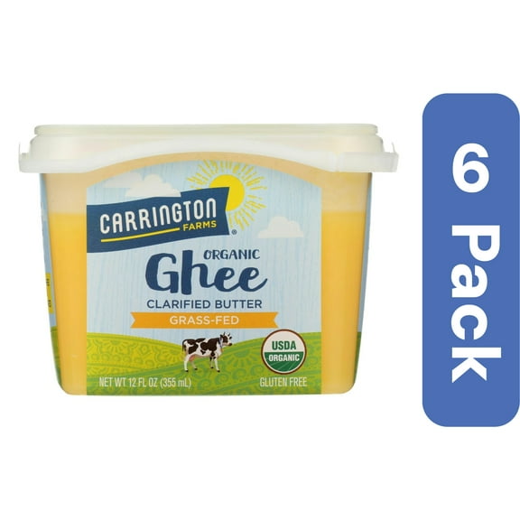 Carrington Farms Organic Ghee Clarified Butter 12 oz (Pack of 6)