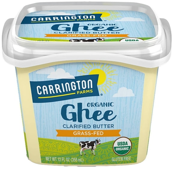 Carrington Farms Organic Ghee Clarified Butter Grass Fed 12 fl oz Pack of 2
