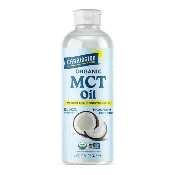 Carrington Farms Organic Medium Chain Triglyceride Oil, 16oz Plastic Bottle