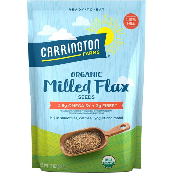 Carrington Farms Organic Milled ESF27 Flax Seed, Gluten Free, USDA Organic, 14 Ounce