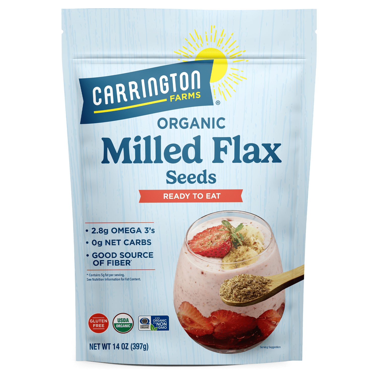 Carrington Farms Organic Milled Flax Seeds, 14oz Gluten-Free