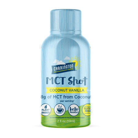 Carrington Farms MCT Energy Shots Coconut Vanilla - 4 pack