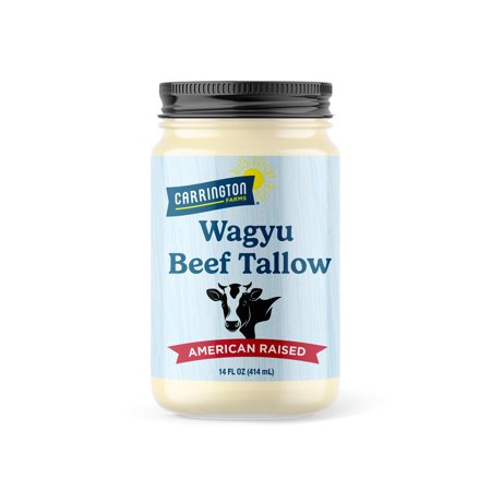 Carrington Farms Premium Wagyu Beef Tallow 14 Fl oz - Rich and Natural Cooking Oil