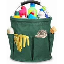 17L Cleaning Cart with Handle, Cleaning Supply Organizer, Portable Cleaning Bucket Organizer for Towels, Green