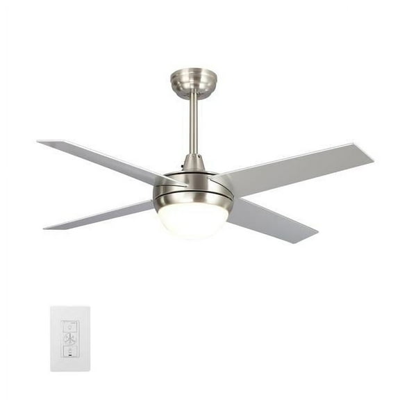 Carro Neva 52-inch Smart Ceiling Fan with wall control, Light Kit Included Silver Finish