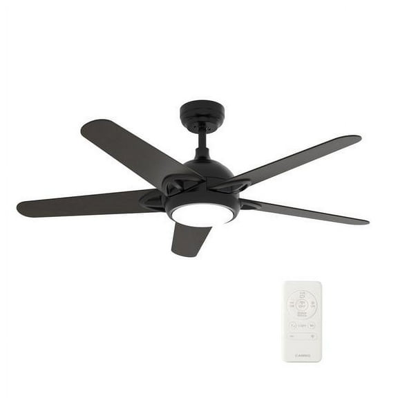 Carro Solasta 52'' Smart Ceiling Fan with Remote, Light Kit Included, Black Finish