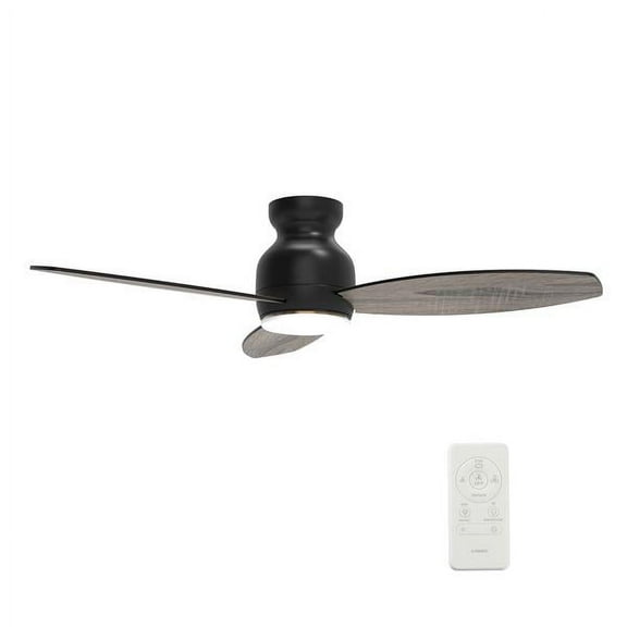 Carro Trento 52-inch Smart Ceiling Fan with Remote, Light Kit Included, Black Finish