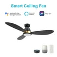 thumbnail image 1 of Carro York 52'', Smart Ceiling Fan with Remote, Light Kit Included Black Finish, 1 of 8