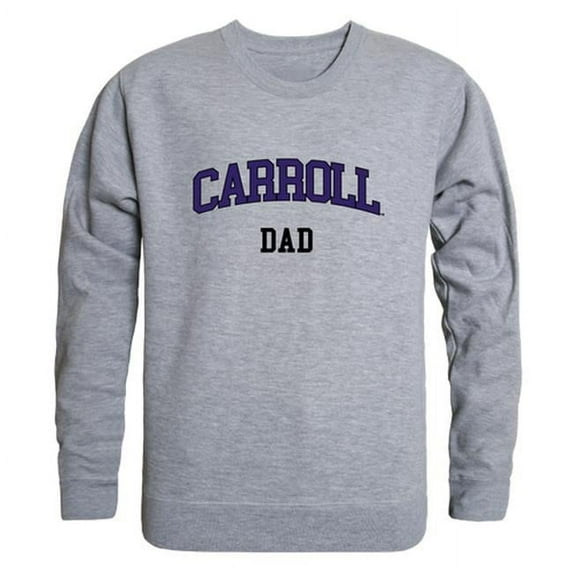 Carroll College Saints Dad Crewneck Sweatshirt, Heather Grey - Large