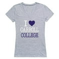 thumbnail image 1 of Carroll College Saints I Love Women T-Shirt, Heather Grey - Small, 1 of 1