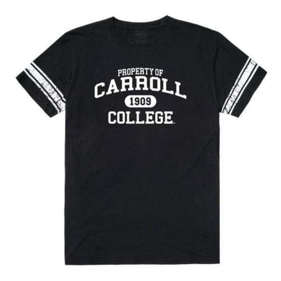 Carroll College Saints Property Football T-Shirt, Black - Medium