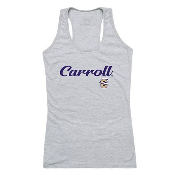 Carroll College Saints Script Tank Top, Heather Grey - Small
