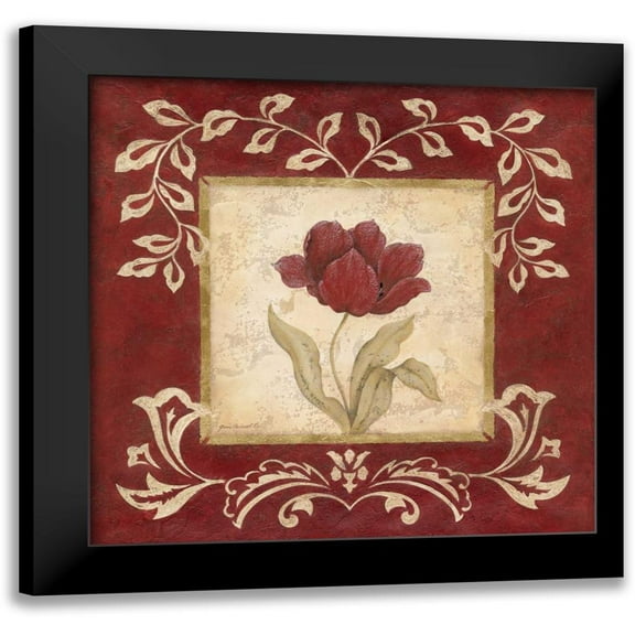 Carroll, Jane 12x12 Black Modern Framed Museum Art Print Titled - Scarlet Shine I