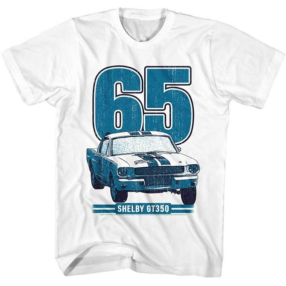 Carroll Shelby 65 GT350 White Adult T-Shirt