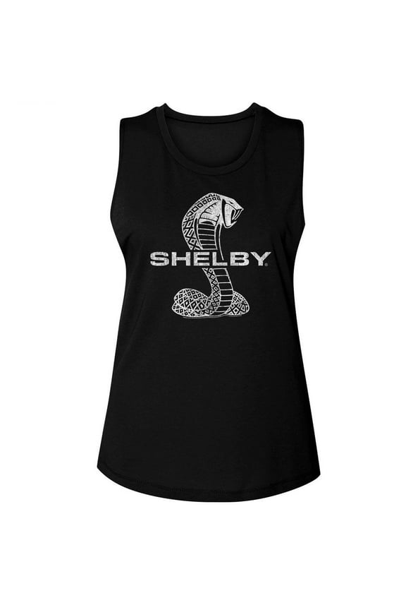 Carroll Shelby Cobra Logo Black Women's Muscle Tank Top T-Shirt