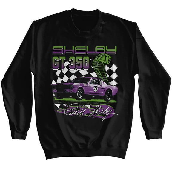 Carroll Shelby GT 350 Racing Black Adult Sweatshirt