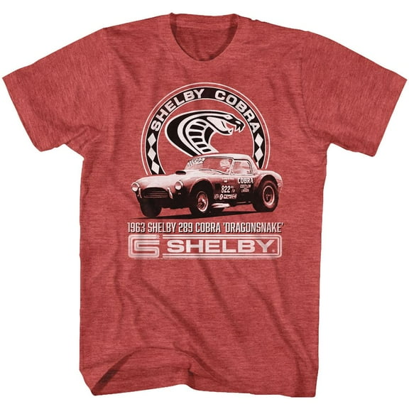 Carroll Shelby Motors Dragonsnake Red Heather Adult T-Shirt 4Xl