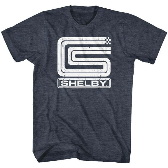 Carroll Shelby Motors Shelby CS Logo Navy Heather Adult T-Shirt