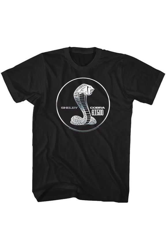 Carroll Shelby Motors Shelby Chrome GT500 Black Adult T-Shirt