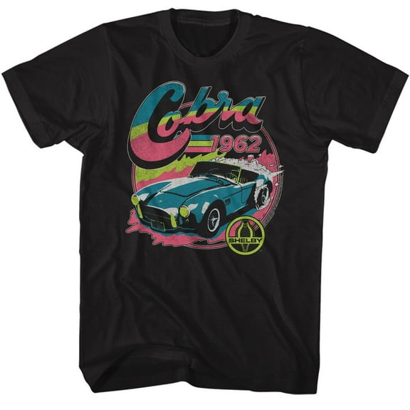 Carroll Shelby Motors Shelby Colorful 1962 Cobra Black Adult T-Shirt Xlt