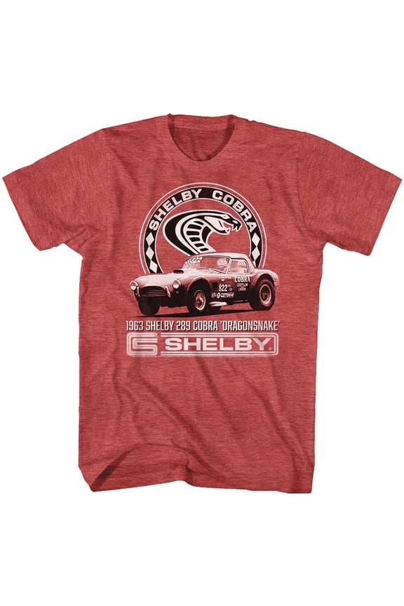 Carroll Shelby Motors Shelby Dragon Snake Red Heather Adult T-Shirt