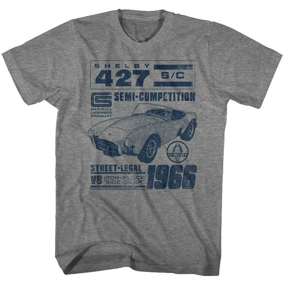 Carroll Shelby Motors Shelby Helby 427 Graphite Heather Adult T-Shirt