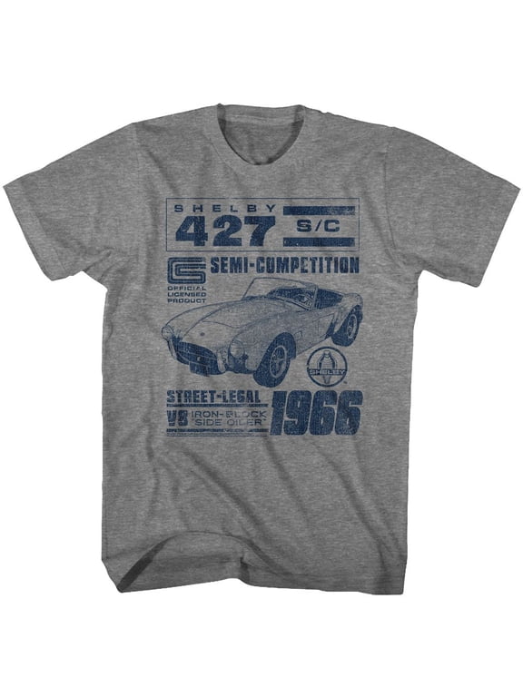 Carroll Shelby Motors Shelby Helby 427 Graphite Heather Adult T-Shirt