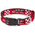 thumbnail image 1 of Carroll Shelby Pet Collar, Dog Collar Plastic Buckle, Shelby 60th Anniversary Checker Red Black White, 20 to 31 Inches 1.5 Inch Wide, 1 of 8