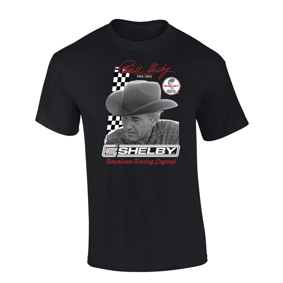 Carroll Shelby Racing Legend Racing And Vintage Mustang Car Enthusiast Short Sleeve Adult Graphic T-Shirt-Black-medium