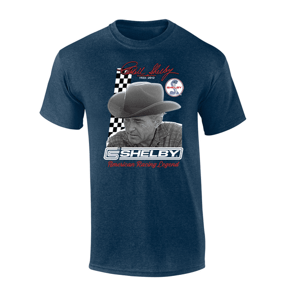 Carroll Shelby Racing Legend Racing And Vintage Mustang Car Enthusiast Short Sleeve Adult Graphic T-Shirt-Heather Navy-6xl