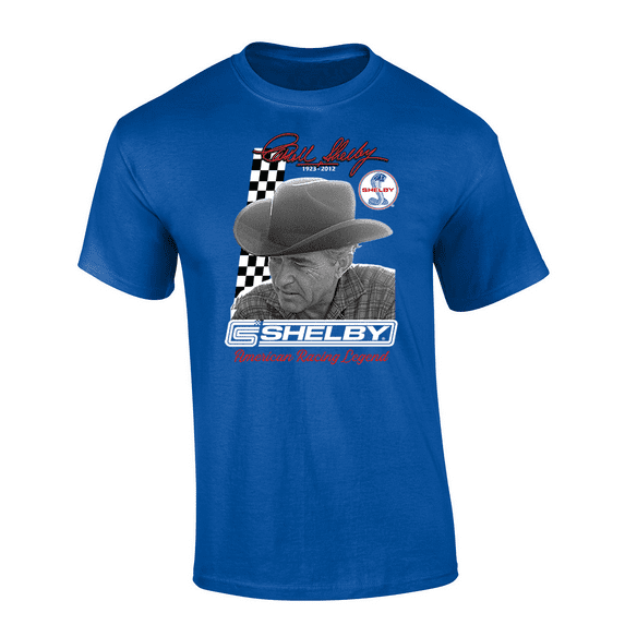 Carroll Shelby Racing Legend Racing And Vintage Mustang Car Enthusiast Short Sleeve Adult Graphic T-Shirt-Royal-medium