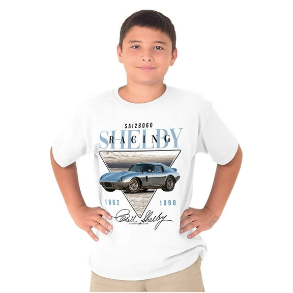 Carroll Shelby Racing Muscle Car Crewneck T Shirts Boy Girl Teen Brisco Brands X