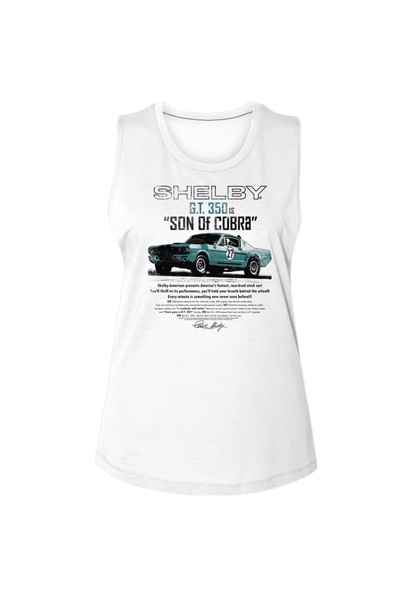 Carroll Shelby Son of Cobra White Women's Muscle Tank Top T-Shirt