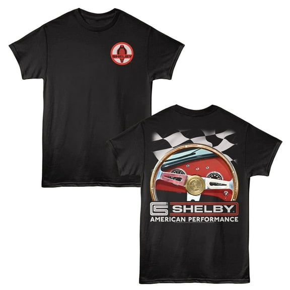 Shelby American Performance Steering Wheel Men's T Shirt (Black, AdultXL)