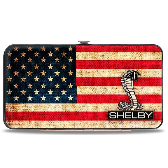 Carroll Shelby Wallet, Hinged, Shelby Tiffany Box Americana Black White, Vegan Leather