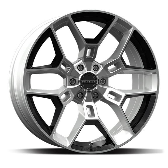 Carroll Shelby Wheels CS45 - 20 x 9 in. - 12mm Offset - Chrome Powder with Black Inserts Fits select: 2005-2020 FORD F150, 2021 FORD F150 SUPER CAB