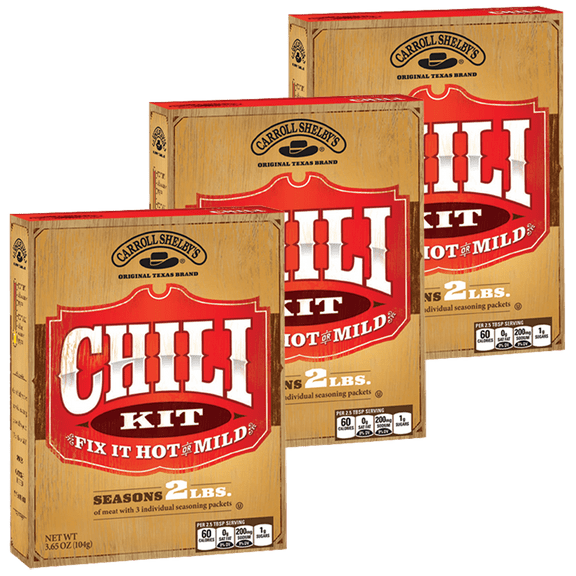 Carroll Shelby's Original Texas Chili 3.65 oz Pack of 3