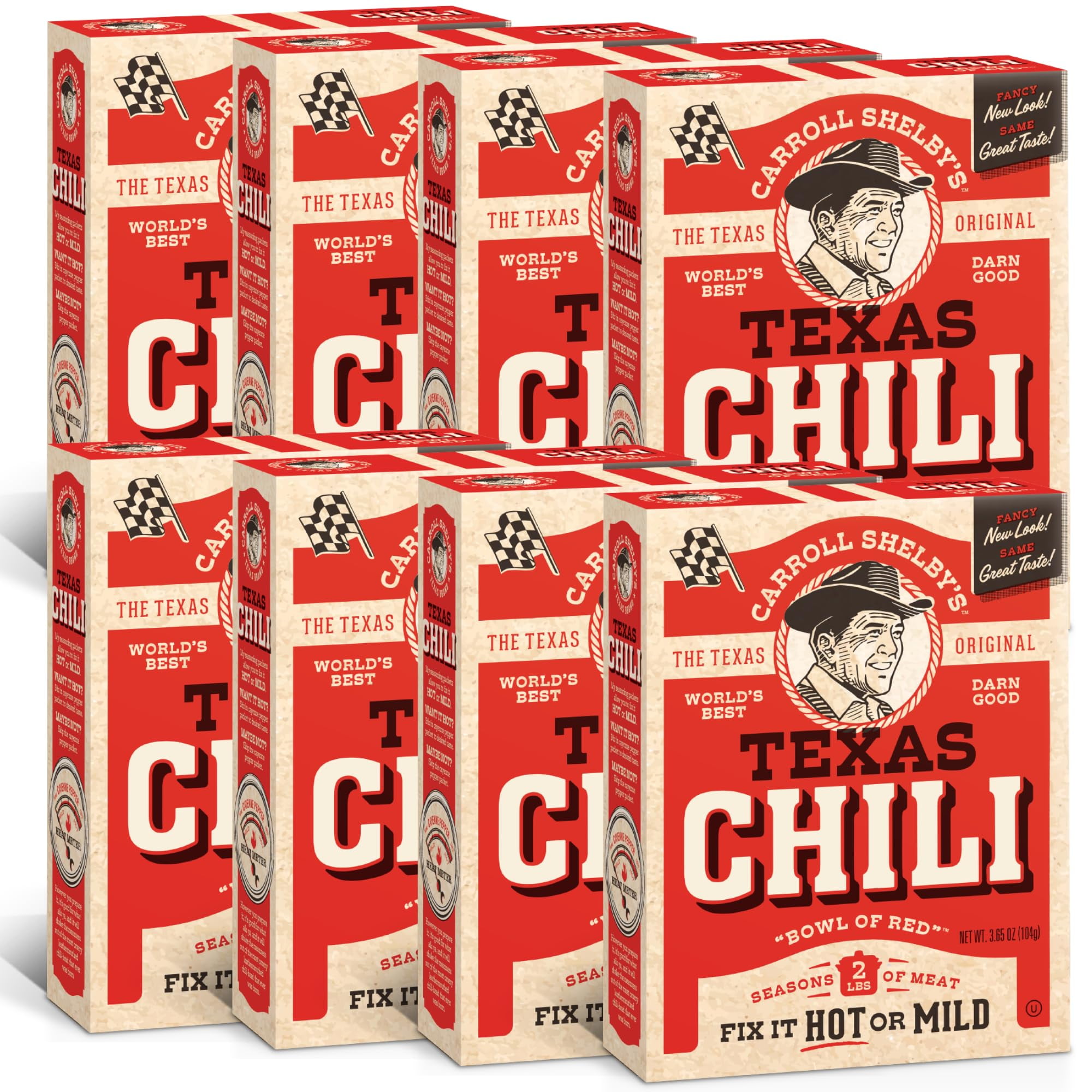 Carroll Shelby's Original Texas OIF8 Brand Chili Kit 3.65oz Box (Pack