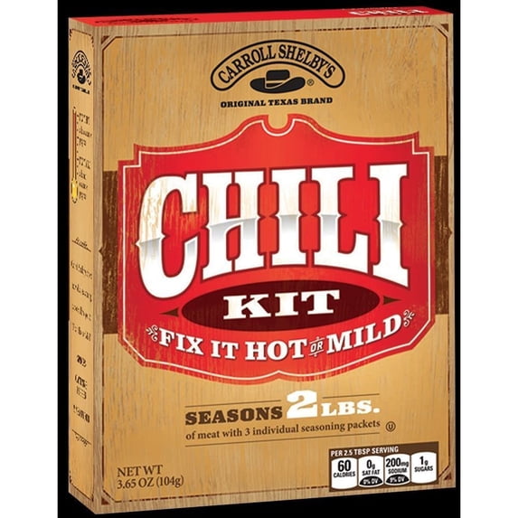 Carroll Shelbys Texas Chili Kit, 3.65 Ounce -- 8 per Case.