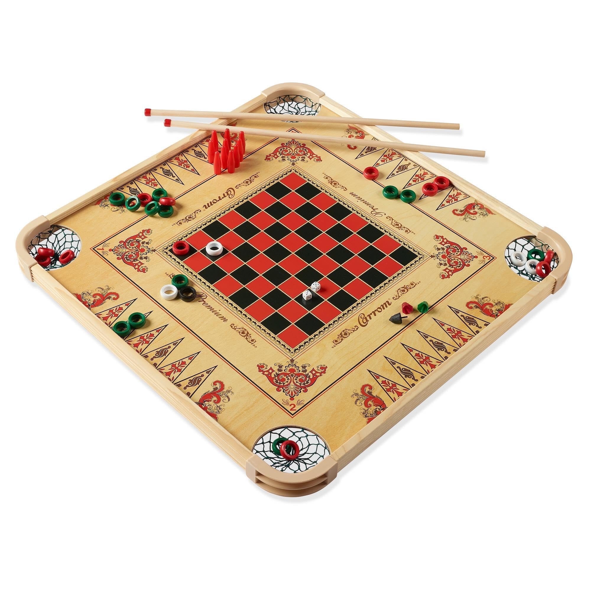 Carrom Game Board with Checkers and Carrom Pieces - Walmart.com Carrom Game Board with Checkers and Carrom Pieces - Walmart.com