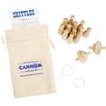 thumbnail image 1 of Carrom Skittles Game Equipment Set - Includes 12 Wood Pins, 2 Mini Spinning Tops, an Instruction Book & Braided Twine, 1 of 5