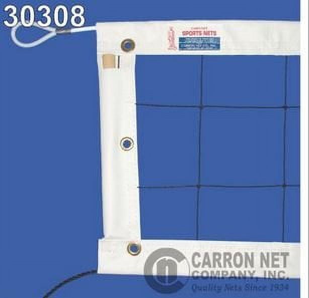 Carron Official Power Volleyball Net, 32' X 3', 24 Nylon, 1/4" Steel Cable top, Poly Rope Bottom