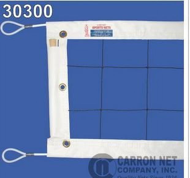 Carron Official Power Volleyball Net, 32' X 3', 24 Nylon, 1/4" Steel Cable top and Bottom