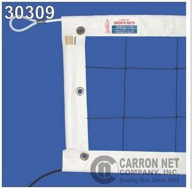 Carron Official Power Volleyball Net, 9.75m' X 1m, 24 Nylon, 1/4" Steel Cable top, Poly Rope Bottom