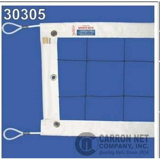Carron Official Power Volleyball Net, 9.75m' X 1m, 24 Nylon, 1/4" Steel