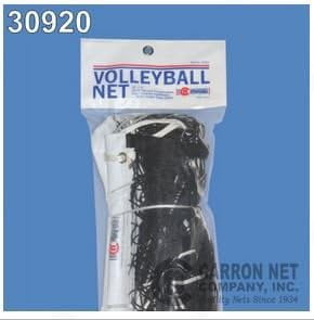 Carron Polyethylene Volleyball Net, 32' X 3', 2mm polyethylene, 1/4" Steel Cable top, Tie Cords for Bottom